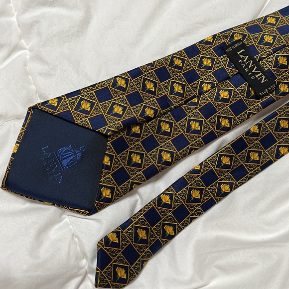 EUC. Lanvin silk tie. Made in France. - Picture 2 of 4